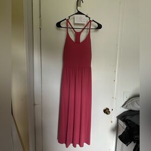 HALARA Orange Pink Sleeveless Halter Sundress